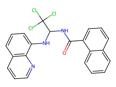 N-[2,2,2-trichloro-1-(quinolin-8-ylamino)ethyl]naphthalene-1-carboxamide structure