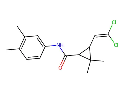3-(2,2-dichlorovinyl)-N-(3,4-dimethylphenyl)-2,2-dimethylcyclopropanecarboxamide structure