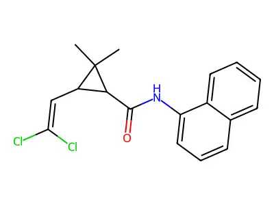 3-(2,2-dichloroethenyl)-2,2-dimethyl-N-(naphthalen-1-yl)cyclopropanecarboxamide structure