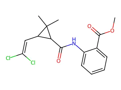 methyl 2-({[3-(2,2-dichlorovinyl)-2,2-dimethylcyclopropyl]carbonyl}amino)benzoate structure