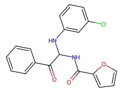 N-{1-[(3-chlorophenyl)amino]-2-oxo-2-phenylethyl}furan-2-carboxamide structure