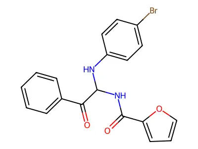 N-{1-[(4-bromophenyl)amino]-2-oxo-2-phenylethyl}furan-2-carboxamide structure