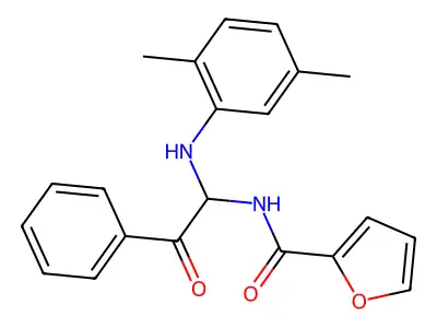 N-{1-[(2,5-dimethylphenyl)amino]-2-oxo-2-phenylethyl}furan-2-carboxamide structure
