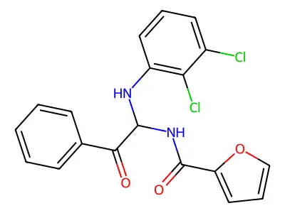 N-{1-[(2,3-dichlorophenyl)amino]-2-oxo-2-phenylethyl}furan-2-carboxamide structure