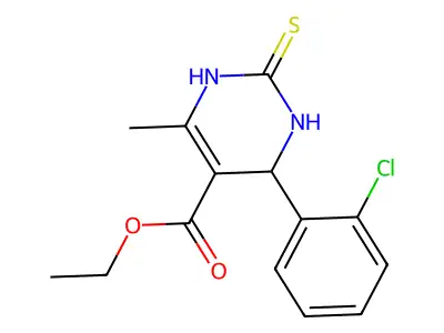 ethyl 4-(2-chlorophenyl)-6-methyl-2-thioxo-1,2,3,4-tetrahydropyrimidine-5-carboxylate structure