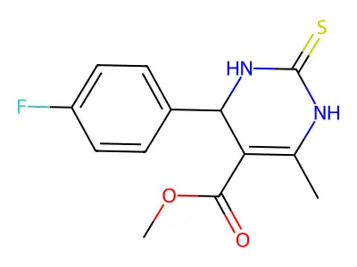 Methyl 2-(4-fluorophenyl)-6-methyl-4-thioxo-2H,3H,5H-3,5-diazinecarboxylate structure