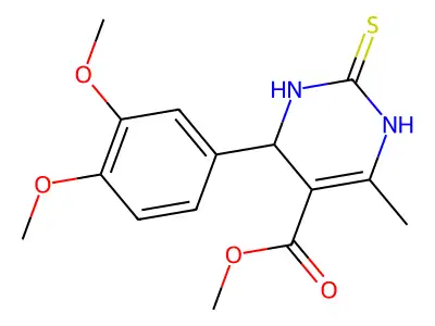 Methyl 2-(3,4-dimethoxyphenyl)-6-methyl-4-thioxo-2H,3H,5H-3,5-diazinecarboxylate structure