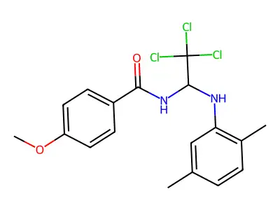 4-methoxy-N-[2,2,2-trichloro-1-(2,5-dimethylanilino)ethyl]benzamide structure