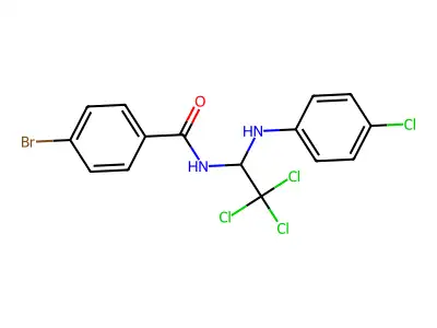 4-Bromo-N-(2,2,2-trichloro-1-((4-chlorophenyl)amino)ethyl)benzamide structure