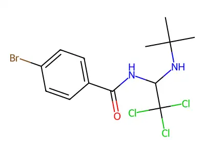 4-bromo-N-[1-(tert-butylamino)-2,2,2-trichloroethyl]benzamide structure