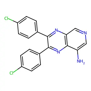 2,3-Bis(4-chlorophenyl)pyrido[3,4-b]pyrazin-8-amine structure