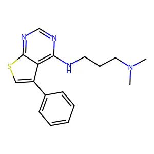 Dimethyl{3-[(5-phenylthiopheno[3,2-e]pyrimidin-4-yl)amino]propyl}amine structure