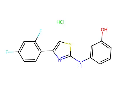 3-{[4-(2,4-Difluorophenyl)-1,3-thiazol-2-yl]amino}phenol hydrochloride structure