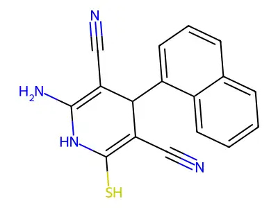 2-Amino-4-(naphthalen-1-yl)-6-sulfanyl-1,4-dihydropyridine-3,5-dicarbonitrile structure