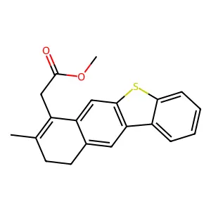 Methyl 2-(8-methyl-9,10-dihydronaphtho[7,6-b][1]benzothiol-7-yl)acetate structure
