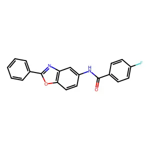 4-fluoro-N-(2-phenyl-1,3-benzoxazol-5-yl)benzamide structure