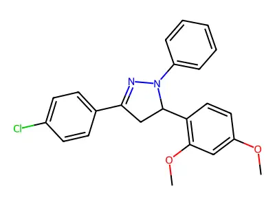 5-(4-Chlorophenyl)-3-(2,4-dimethoxyphenyl)-2-phenyl-3,4-dihydropyrazole structure
