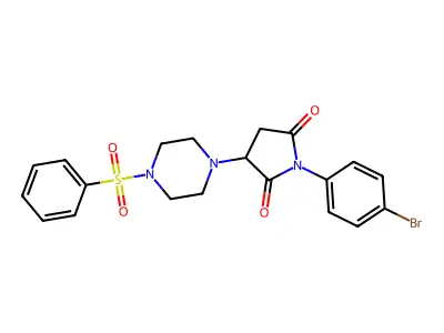 3-[4-(Benzenesulfonyl)piperazin-1-yl]-1-(4-bromophenyl)pyrrolidine-2,5-dione structure