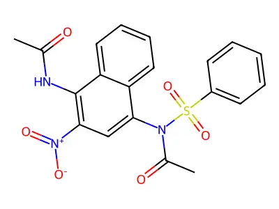 N-[4-[acetyl(benzenesulfonyl)amino]-2-nitronaphthalen-1-yl]acetamide structure