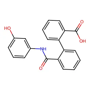2-[2-[(3-Hydroxyphenyl)carbamoyl]phenyl]benzoic acid structure