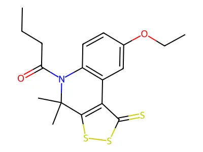1-(8-Ethoxy-4,4-dimethyl-1-sulfanylidenedithiolo[3,4-c]quinolin-5-yl)butan-1-one structure