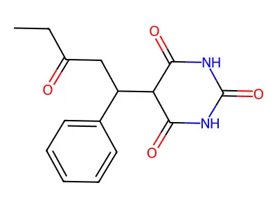 5-(3-Oxo-1-phenylpentyl)-1,3-diazinane-2,4,6-trione structure