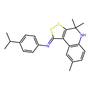 4,4,8-trimethyl-N-(4-propan-2-ylphenyl)-5H-dithiolo[3,4-c]quinolin-1-imine structure