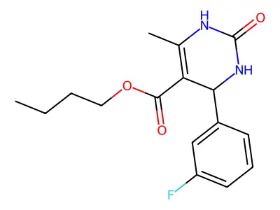 butyl 4-(3-fluorophenyl)-6-methyl-2-oxo-1,2,3,4-tetrahydropyrimidine-5-carboxylate structure