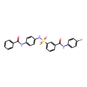 3-[(4-benzamidophenyl)sulfamoyl]-N-(4-bromophenyl)benzamide structure