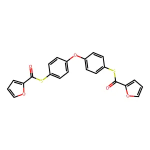 S-{4-[4-(2-furoylsulfanyl)phenoxy]phenyl} 2-furancarbothioate structure