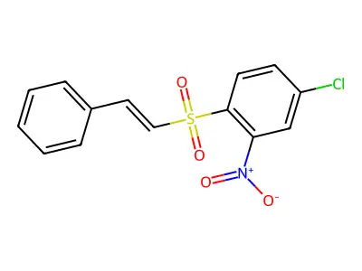 4-chloro-2-nitro-1-[(E)-2-phenylethenyl]sulfonylbenzene structure