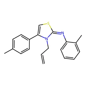 N-(2-methylphenyl)-4-(4-methylphenyl)-3-prop-2-enyl-1,3-thiazol-2-imine structure