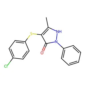 4-[(4-chlorophenyl)thio]-5-methyl-2-phenyl-1H-pyrazol-3-one structure