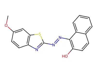 (E)-1-(2-(6-methoxybenzo[d]thiazol-2-yl)hydrazono)naphthalen-2(1H)-one structure