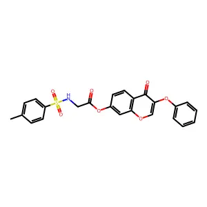(4-Oxo-3-phenoxychromen-7-yl) 2-[(4-methylphenyl)sulfonylamino]acetate structure