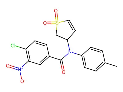 4-chloro-N-(1,1-dioxido-2,3-dihydrothiophen-3-yl)-3-nitro-N-(p-tolyl)benzamide structure