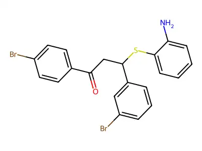 3-(2-Aminophenyl)sulfanyl-3-(3-bromophenyl)-1-(4-bromophenyl)propan-1-one structure