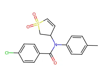 4-Chloro-N-(1,1-dioxido-2,3-dihydro-3-thienyl)-N-(4-methylphenyl)benzamide structure