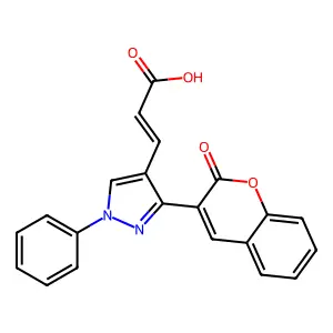 3-[3-(2-Oxo-2H-chromen-3-yl)-1-phenyl-1H-pyrazol-4-yl]-acrylic acid structure