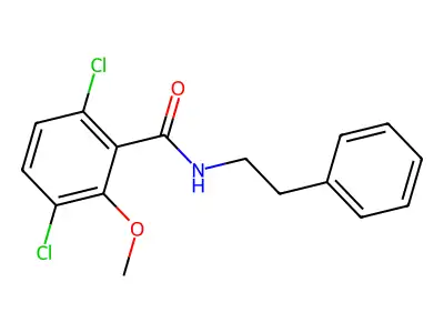 3,6-dichloro-2-methoxy-N-phenethylbenzamide structure