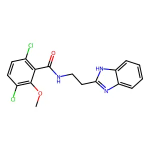 N-[2-(1H-benzimidazol-2-yl)ethyl]-3,6-dichloro-2-methoxybenzamide structure