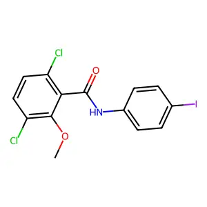 3,6-dichloro-N-(4-iodophenyl)-2-methoxybenzamide structure