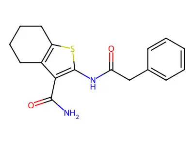 2-(2-Phenylacetamido)-4,5,6,7-tetrahydro-1-benzothiophene-3-carboxamide structure