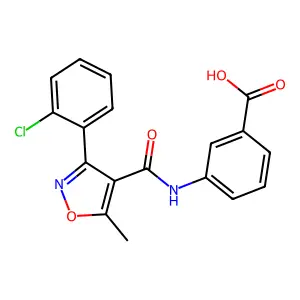 3-{[3-(2-Chlorophenyl)-5-methylisoxazol-4-yl]carbonylamino}benzoic acid structure