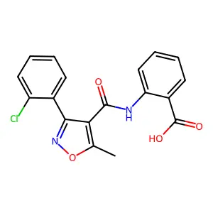 2-({[3-(2-Chlorophenyl)-5-methyl-4-isoxazolyl]carbonyl}amino)benzoic acid structure