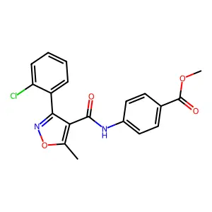 Methyl 4-(3-(2-chlorophenyl)-5-methylisoxazole-4-carboxamido)benzoate structure