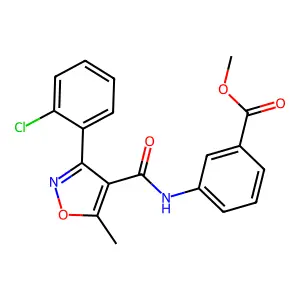 Methyl 3-{[3-(2-chlorophenyl)-5-methylisoxazol-4-yl]carbonylamino}benzoate structure