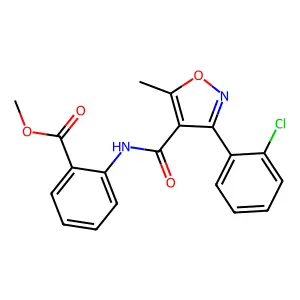 Methyl 2-((3-(2-chlorophenyl)-5-methylisoxazol-4-YL)carbonylamino)benzoate structure