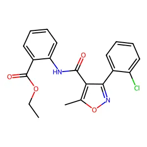 Ethyl 2-{[3-(2-chlorophenyl)-5-methylisoxazol-4-yl]carbonylamino}benzoate structure