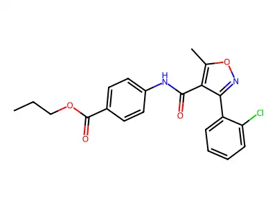 Propyl 4-(3-(2-chlorophenyl)-5-methylisoxazole-4-carboxamido)benzoate structure